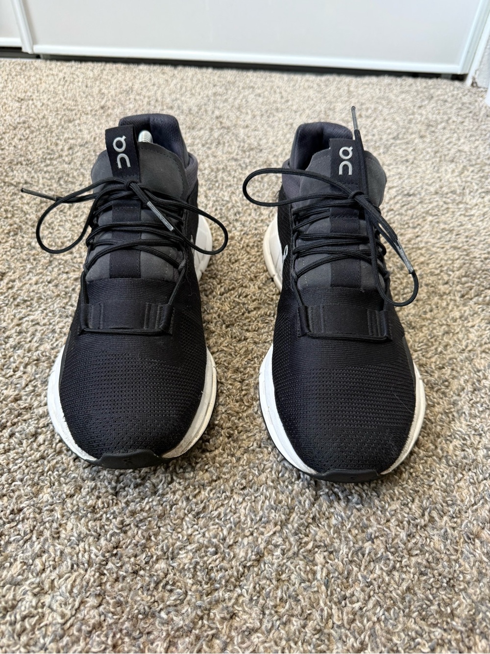On Running Black and White Men's Cloudtec Sneakers - Picture 2 of 7